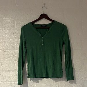 Vintage Ralph Lauren cozy Green Long-Sleeve Henley Top